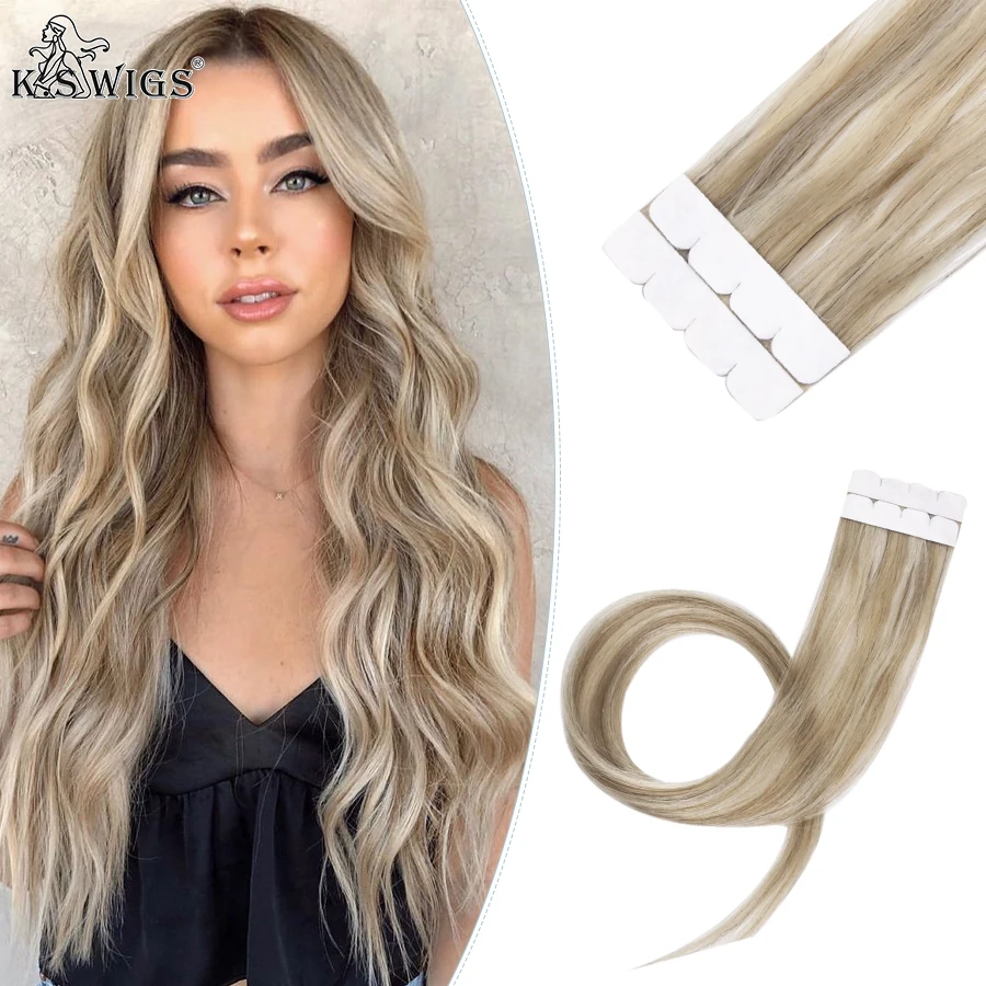 

Парики K.S, невидимые волосы для наращивания, 100% натуральные волосы, 2 шт., прямые натуральные волосы для женщин