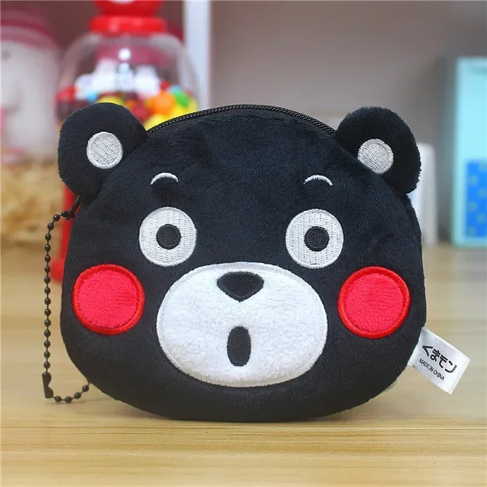 Kumamon Bear Plush Coin Purse Wallet Cute Round Coin Pouch Case Anime Kawaii Mini Storage Organizer Bag Keychain