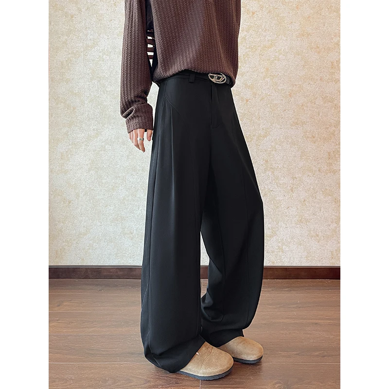 

Black Suit Pants Men Fashion Society Mens Dress Pants Korean Loose Wide Leg Pants Mens Office Formal Pants Large Size 4XL
