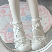 Lolita Mary Jane Shoes  New Women's Cute Bow High Heels Princess Heeled Single Shoes Spring Autumn Leather Pumps 3