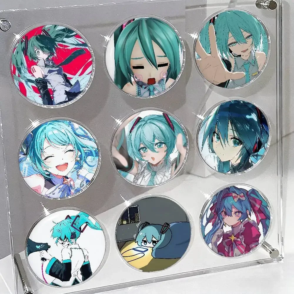 H-Hatsune Mikus Badges Tinplate Soft Button Pin Brooch Metal Badge Custom Jewelry Accessories Hat Bag Lapel