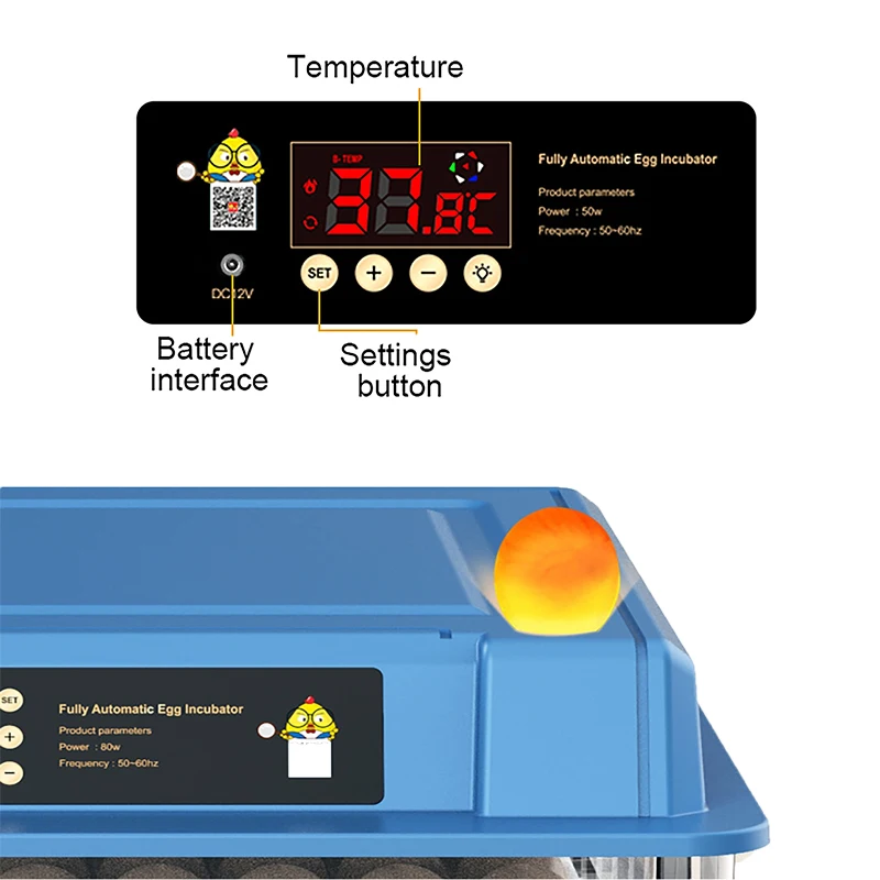 36 Eggs Incubator Brooder Automatic Water Replenishment Bird Quail Chick Incubator Poultry Incubator Turner Farm Hatchery Tool