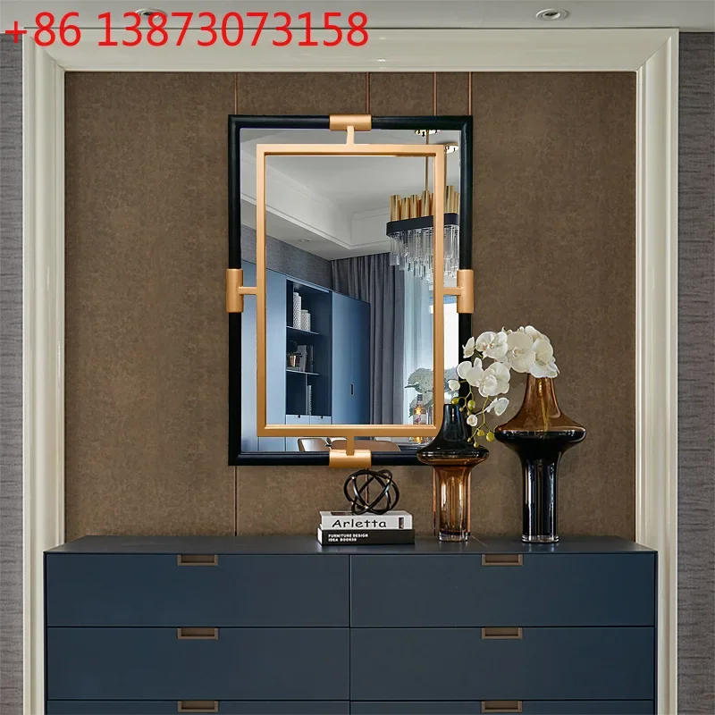 

Decorative entrance corridor balcony hanging TV background wall wall hanging decorative mirror
