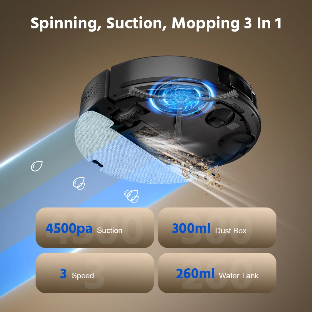 Robot Vacuum Cleaner Lds Laser Robot Sweeper Vacuum Self-Emptying