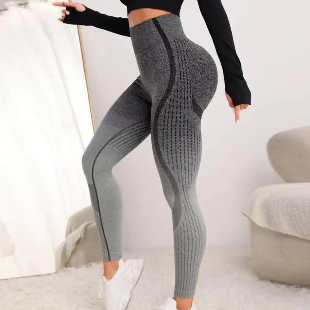 Leggings da donna Leggings da Yoga senza cuciture a vita alta sfumati controllo della pancia bottino Push Up Yoga pantaloni Skinny