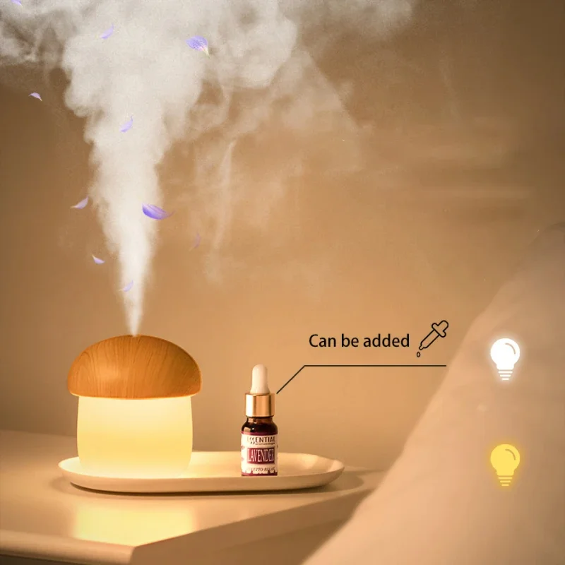

Cute Mushroom Humidifier USB Humidifier Baby Car Office Air Humidifier 250ml Humidifier With Night Lights