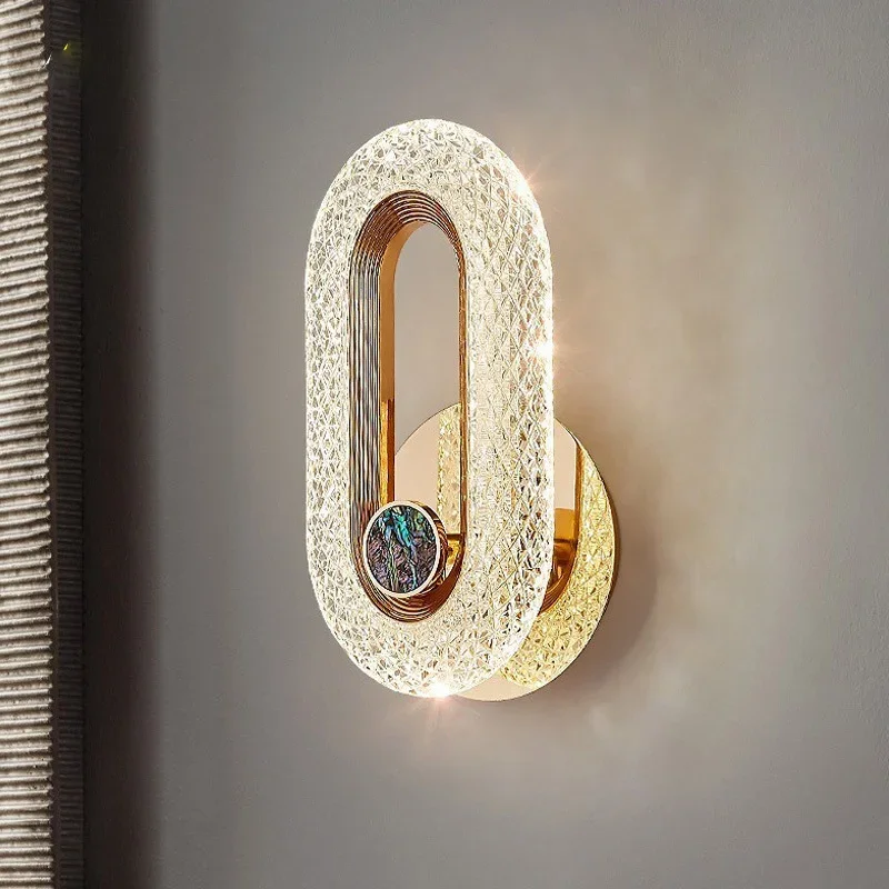 Luxo moderno LED Lâmpada de parede para sala, Iluminação de fundo criativo, Home Decor para quarto, Luminária de cabeceira