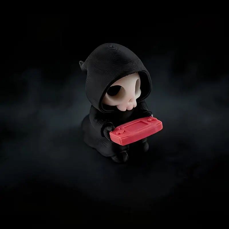 Cute Gothic Grim Reaper Skeleton Statue Mini Resin Figurine Desktop Ornament for Living Room Study Decor Gift