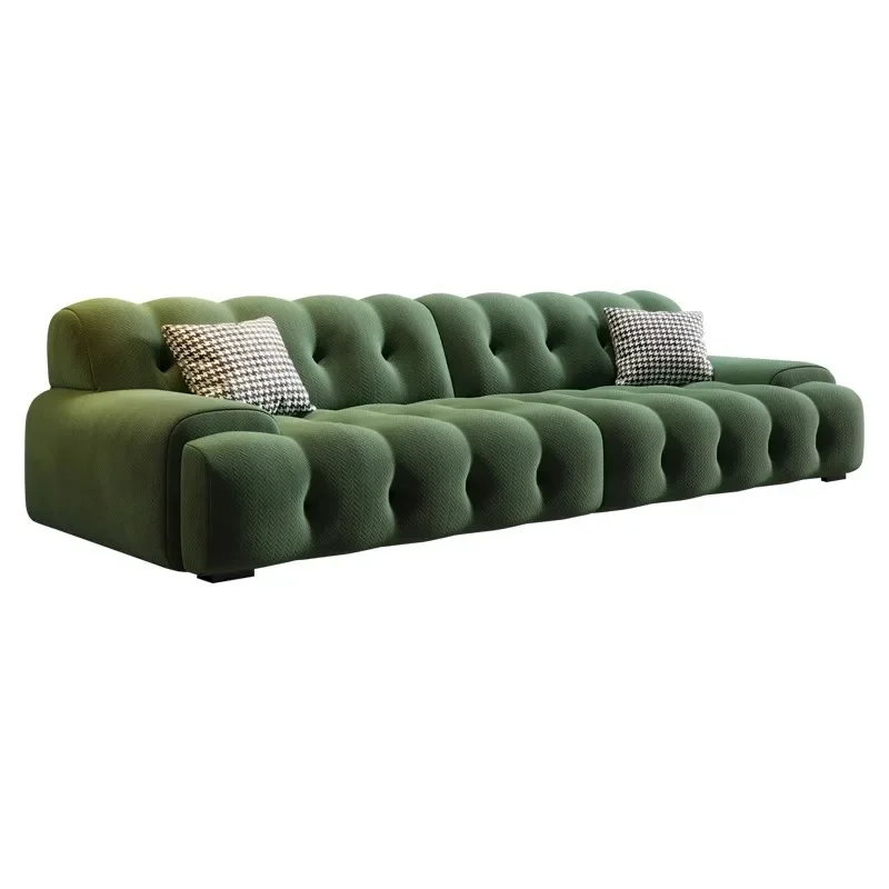 

Italian minimalist sofa, cream style, straight row sofa, small apartment, fabric