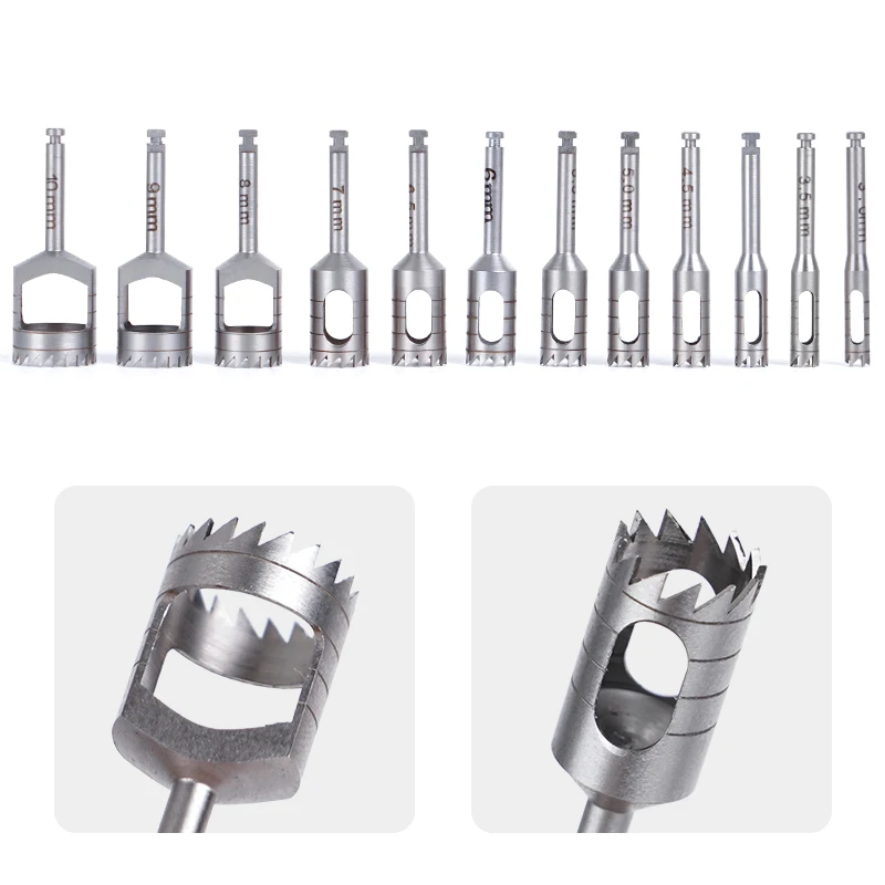 

1pc 3-10mm Dental Implant Bone Trephine Drill Bur Stainless Steel Gingival Ring Cutter Dentistry Tooth Root Planting Remove Tool
