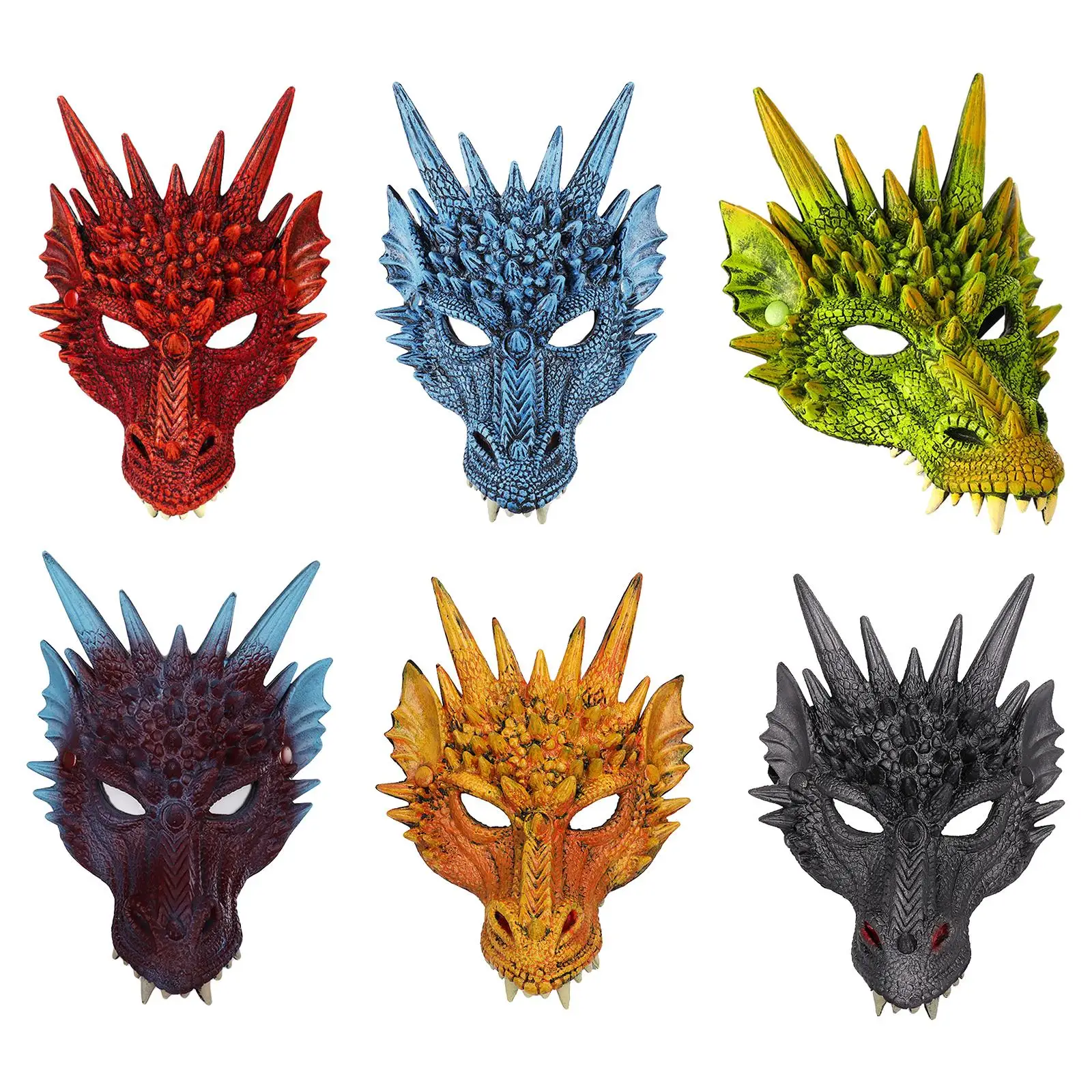 Creepy Evil PU Dragon Full Headgear for Adult Women Masquerade Mask Costume