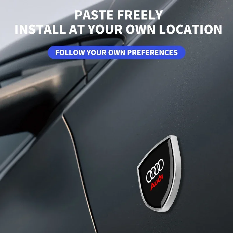 /1/2 قطعة ثلاثية الأبعاد ملصقات درع معدني الجذع الخارجي اكسسوارات السيارات التصميم لأودي A1 A2 A3 A4 A5 A6 A7 A8 Q1 Q2 Q3 Q4 Q5 Q6