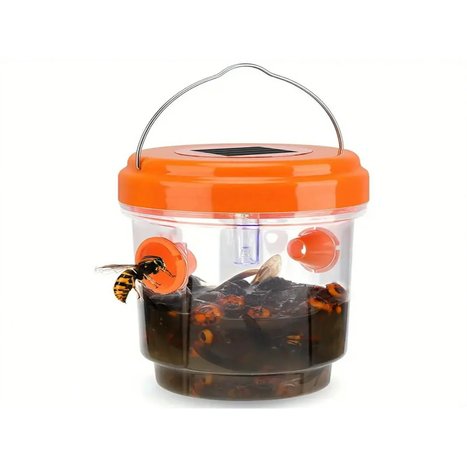 2pcs, Outdoor Solar Powered Insect Catcher, Waterproof Non-ToxicReusable Portable Bee Trap, Attracting LED Light Catching For Tr