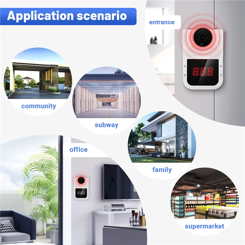 

【Последнее место!】Настенный цифровой инфракрасный термометр K3, бесконтактный термометр для лба и тела, ЖК-дисплей, офис, метро, дом U