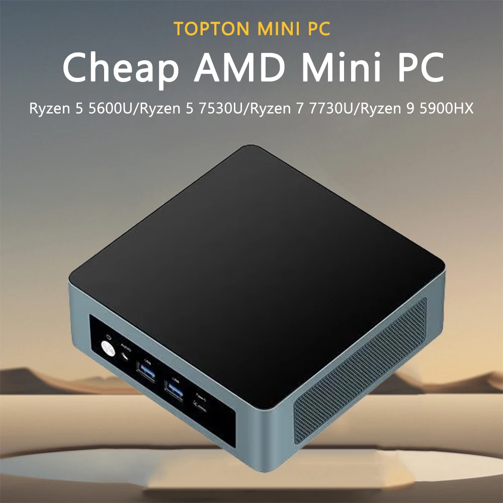 Hot Sale AMD Mini PC Ryzen 9 5900HX R7 7730U R5 7530U Windows 11 Pro 2x DDR4 NVMe SSD Gaming Desktop Computer 3*8K Display HTPC