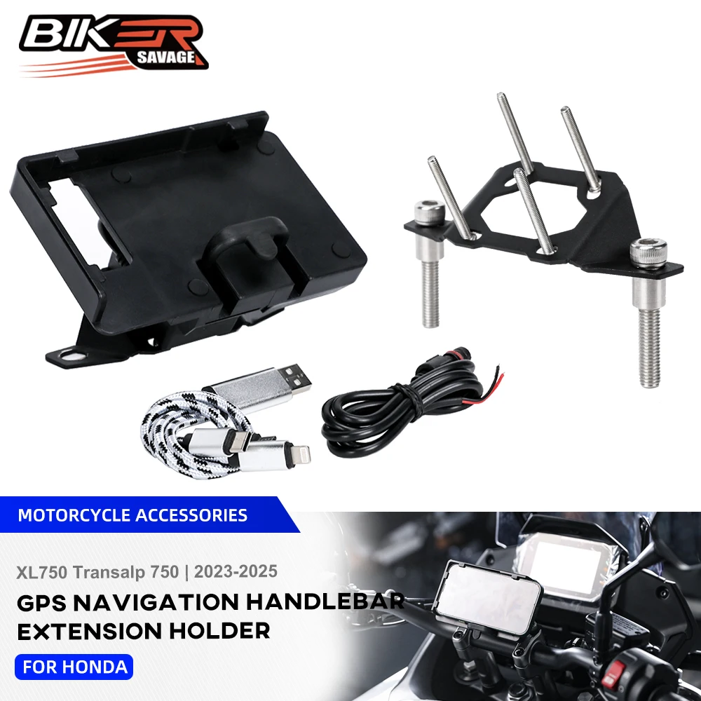 

XL750 2025 Cellphone Phone GPS Navigation Mount For Honda Transalp750 XL750 2024 Motorcycle Handlebar Bar Extension Stand Holder