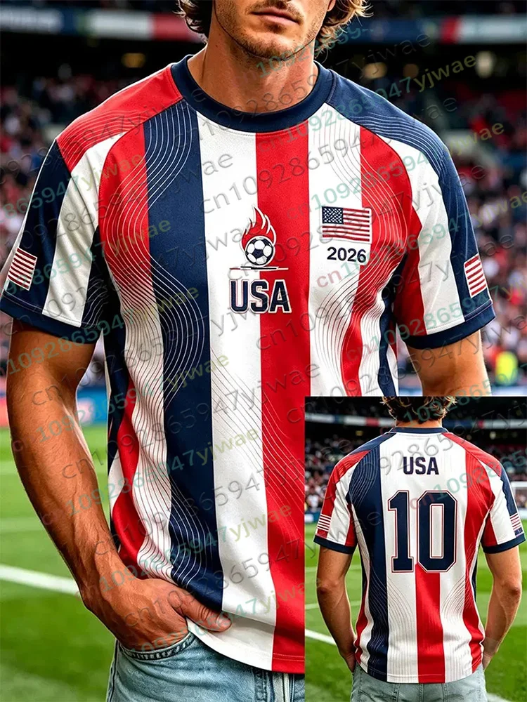 2026 America Soccer Jersey for Men Women USA Flag Special Youth Football Jersey Summer Breathable Competition Training T-shirts