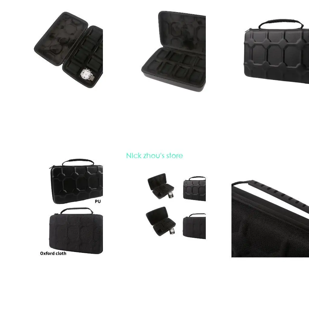 

E15E Portable Travel Watch Box Zipper Cases Roll Wrist Watches Display Gift
