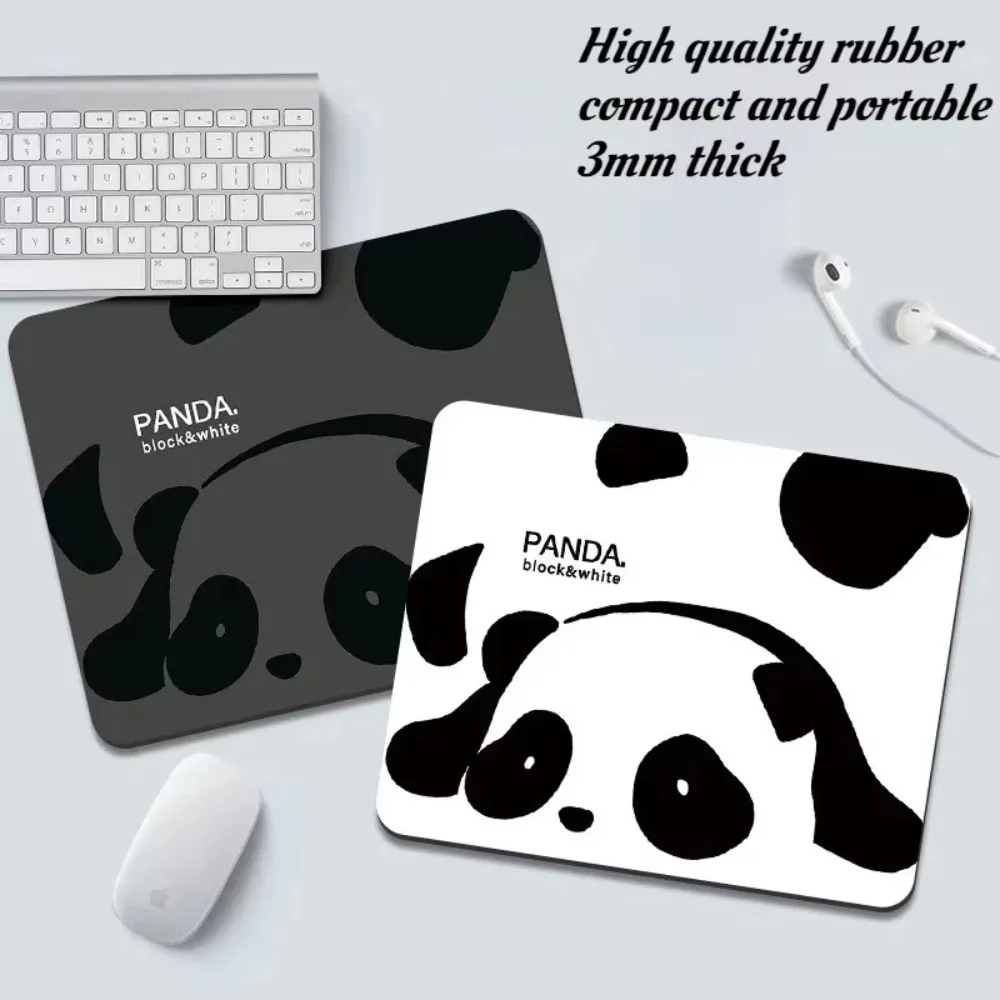 Cute Panda Mouse Pad Small Black and White Office Soft Wrist Rest for Laptop Anti-Slip Durable Stain-Resistant Home Use