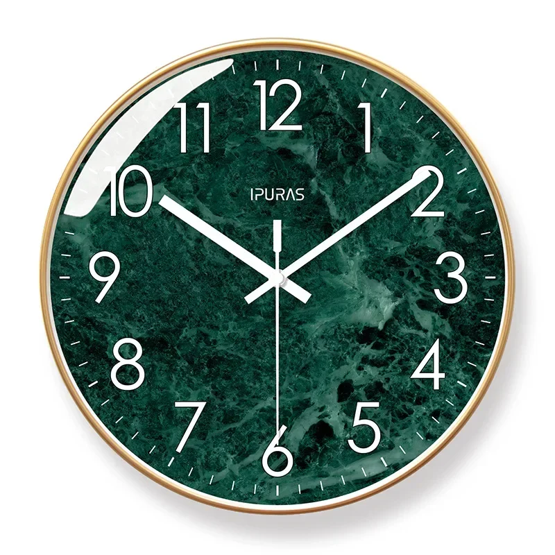 2026 New 10/12/14-inch Marble Print Light Luxury Living Room Wall Clocks Bedroom Clock Wall Modern Creative Silent Quartz Clock