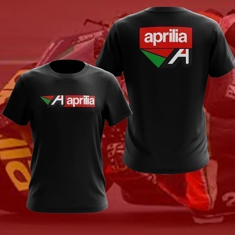 

Aprilia Team 2025 Racing Motorcycles T Shirt Racing Men Street Hip-hop Rock Short-sleeved Women Cotton Round-neck Top