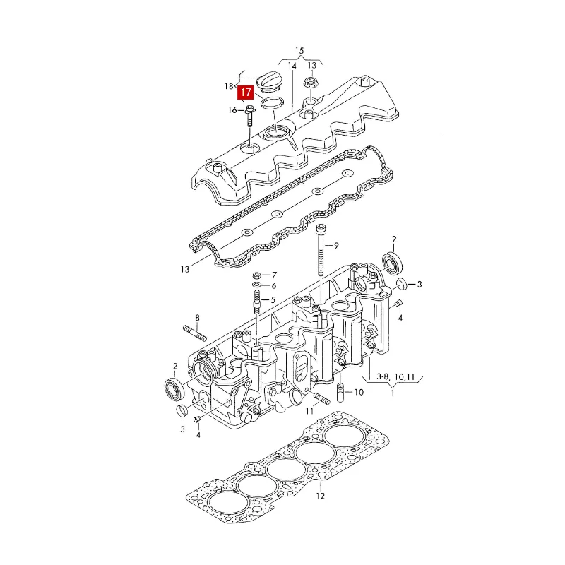 beetle Touran Sagitar Magotan Langyi Bora  Golf (imported) valve cover gasket seal 06A103483C 713421200 06A103483A 06A103483G