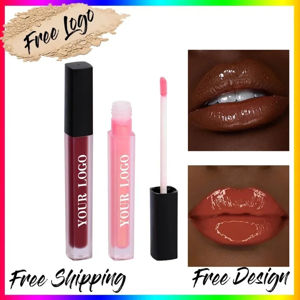 Vegan Moisture Lip Gloss Makeup Private Label Matte Liquid Lipstick Nude Lipgloss Custom Logo Wholesale