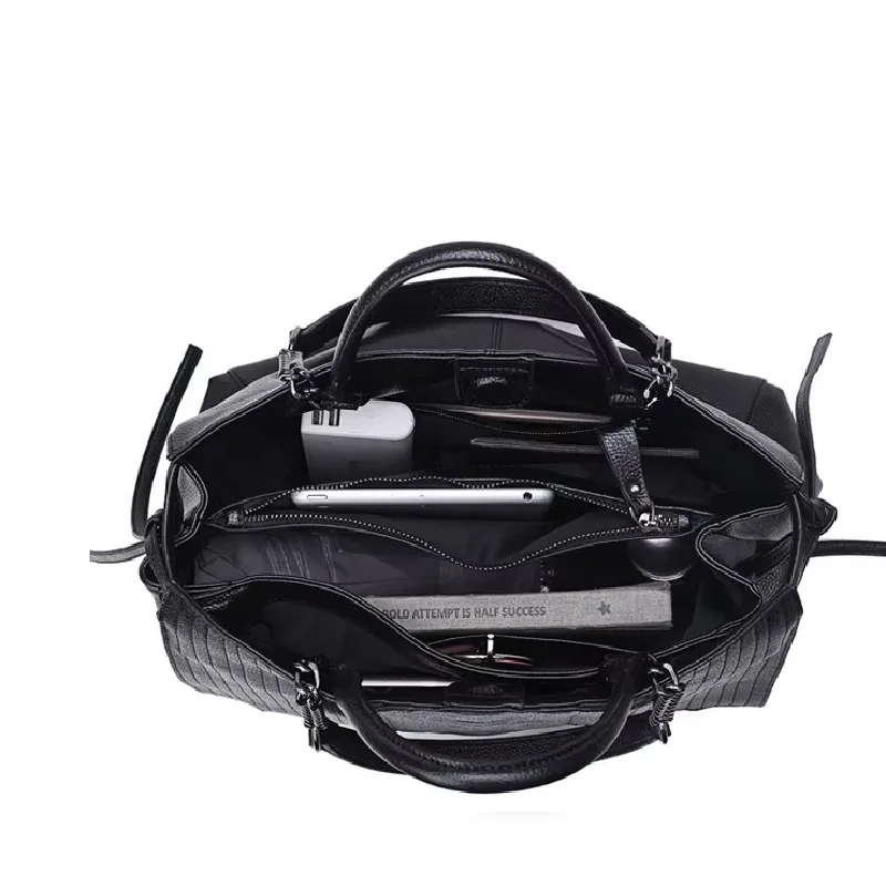 Elegant Tote Bag With Zipper, Women's Trendy Handbag, Vintage Leather Crossbody Bag Shoulder Bag For Work - view 6