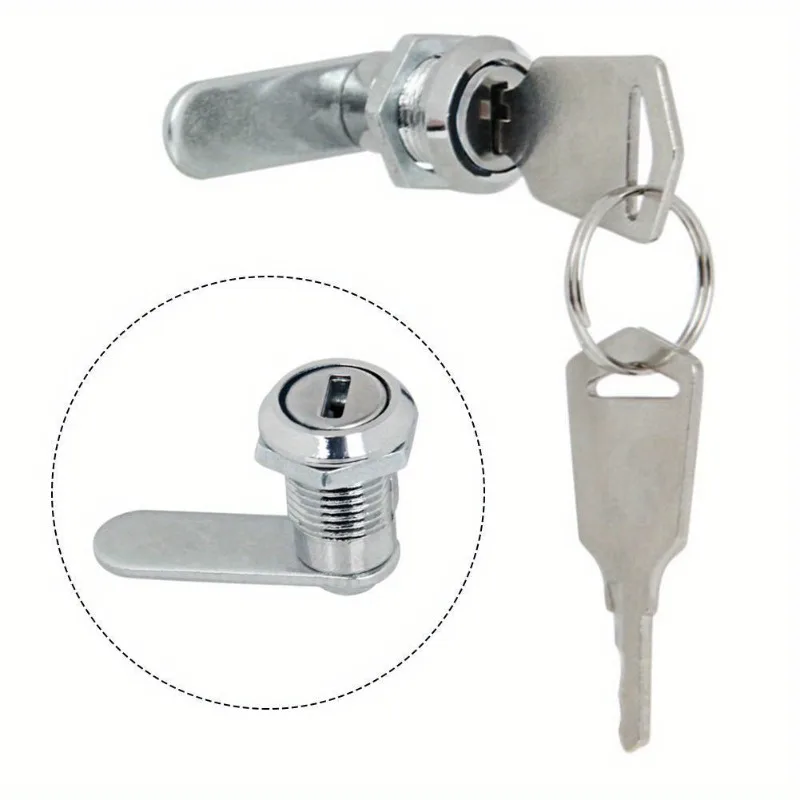 1PC 12mm Stainless Steel Cam Lock 2 Keys Aperture Hardware Security Furniture Lock Zinc Alloy Locks for Drawer MailBox Door