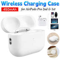 Wireless Charging Case Replacement Charger Box with Bluetooth-Compatible Pairing Sync Button for AirPods Pro 2nd & 1st Gen