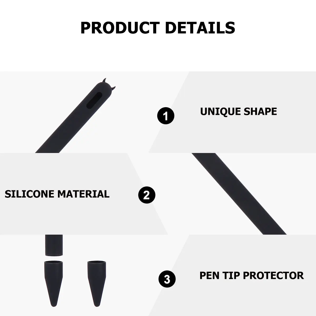 

Pencil2 Case Stylus Protective Cover Non Slip Durable Soft Silicone Material Comfortable Holder Anti Fall Writing Design