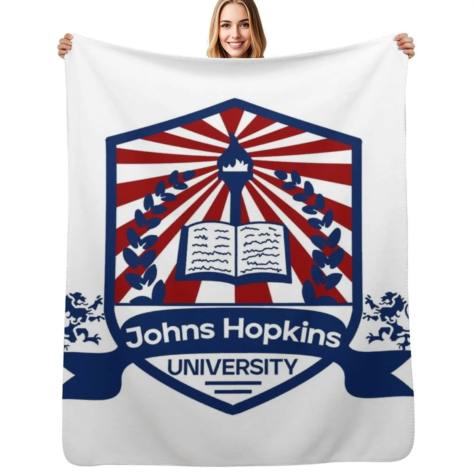 

Johns hopkins Throw Blanket Ultra Soft Flannel Fleece Blanket for All Seasons