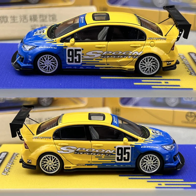 TM 1/64 Honda Civic Marlboro ช้อนโลหะผสมของเล่นมอเตอร์โลหะ Diecast รุ่นของขวัญ