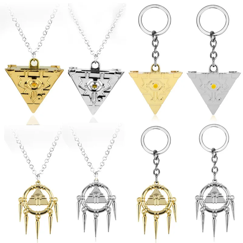 pyramid keychain Yu-Gi-Oh Series 3D Millennium Pyramid Building Block Pendant Keychains Keyring for Women Men Jewelry Accessory