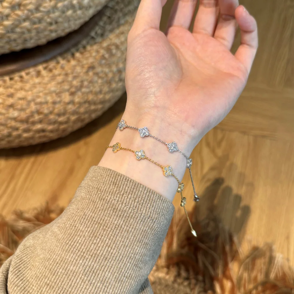

New S925 silver bracelet for women, niche, light luxury, five flowers, high-end, forest style, small and fresh, female
