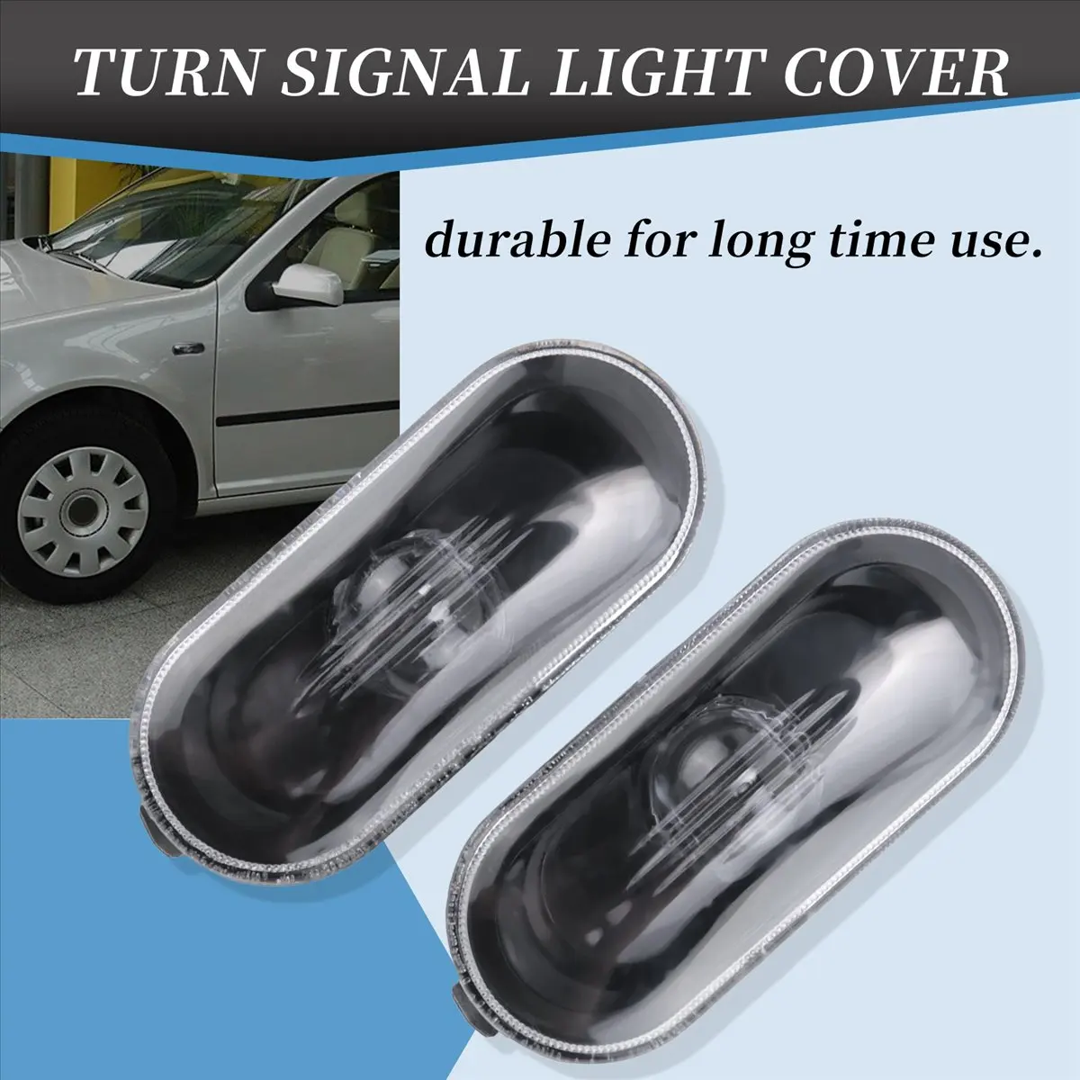 #15Z 2Pc Car Side Marker Turn Signal Warning Light for MK4 Golf Jetta Bora,Side Marker Lamp,(ABS)