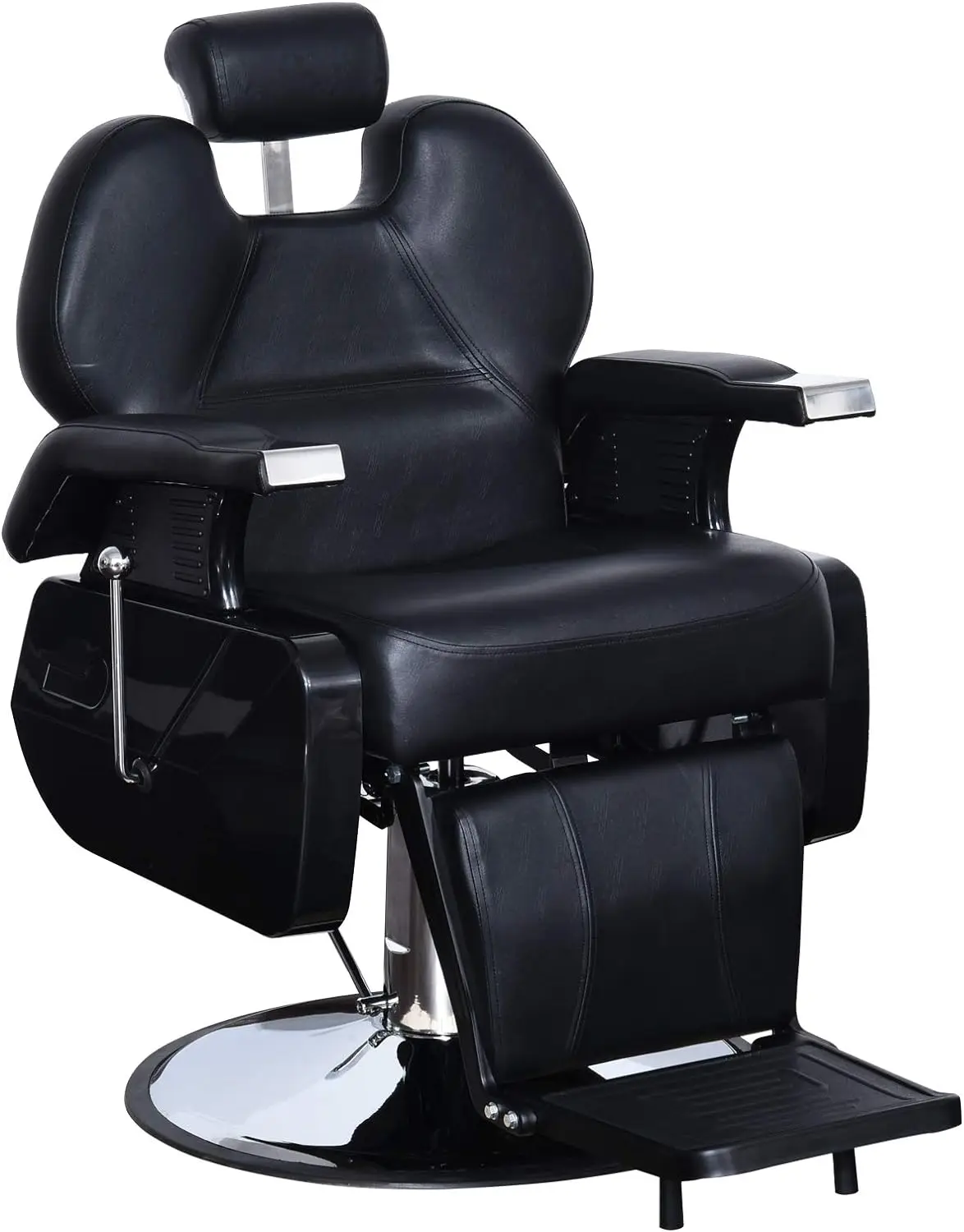 

BarberPub Heavy Duty Reclining Barber Chair All Purpose Hydraulic Salon Chair for Barbershop Stylist Tattoo Chair 2687 (Black)