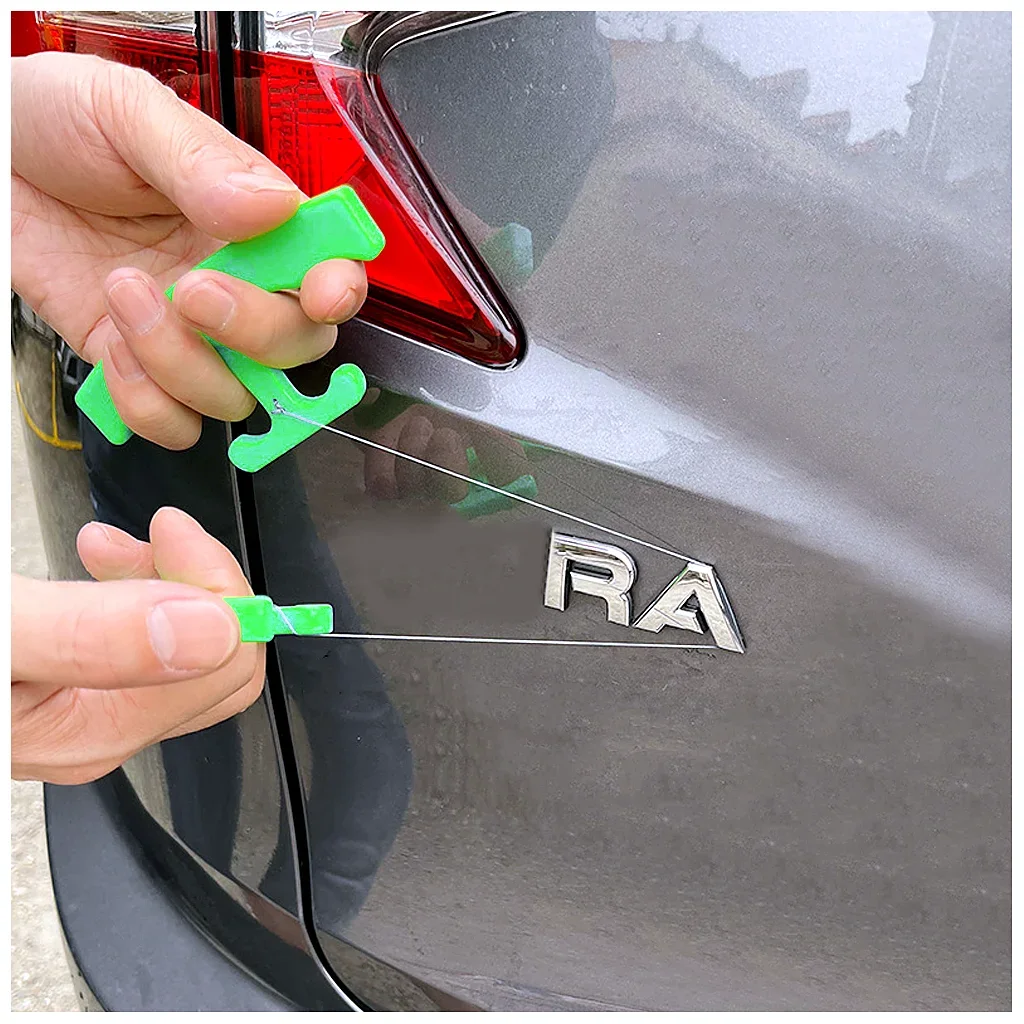 Professional Car Body Removal Kit, Car Logo Sticker Removal Tool with Fishing Line and Handle - Car Logo Removal Kit