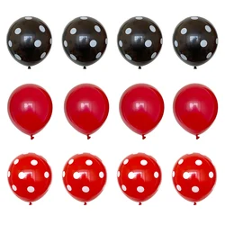 12pc Ladybug Black Red White Spot Latex Balloons Polka dot Wave point globos Baby Shower Birthday Wedding Party Decor Supplies