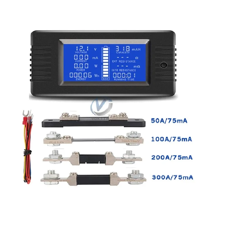 PZEM-015 100A DC Battery Tester Voltmeter Ammeter Power Voltage Current Impedance Capacity Energy Meter Monitor built-in shunt