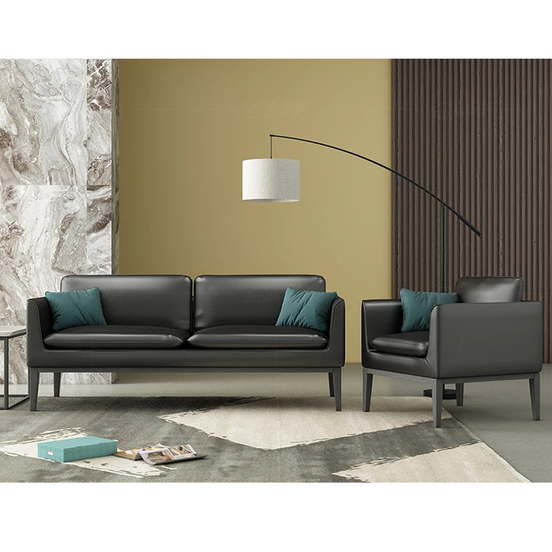 New Luxury Synthetic Leather Office Sofa Waiting Area Ergonomic Executive Office Sofa With Coffee Table Sets
