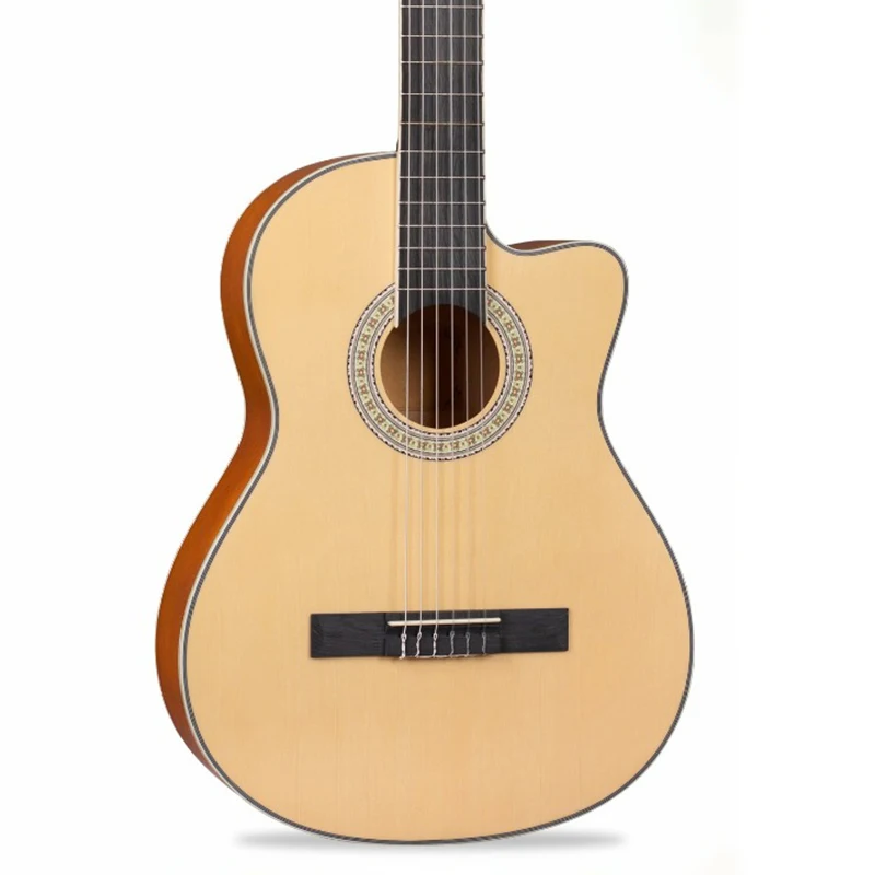 Missing Horn Classical Guitar 39 Inch 18 Tone Wooden Guitars Adults Beginners Acoustic Guitar Open Type Coiling Device Guitars