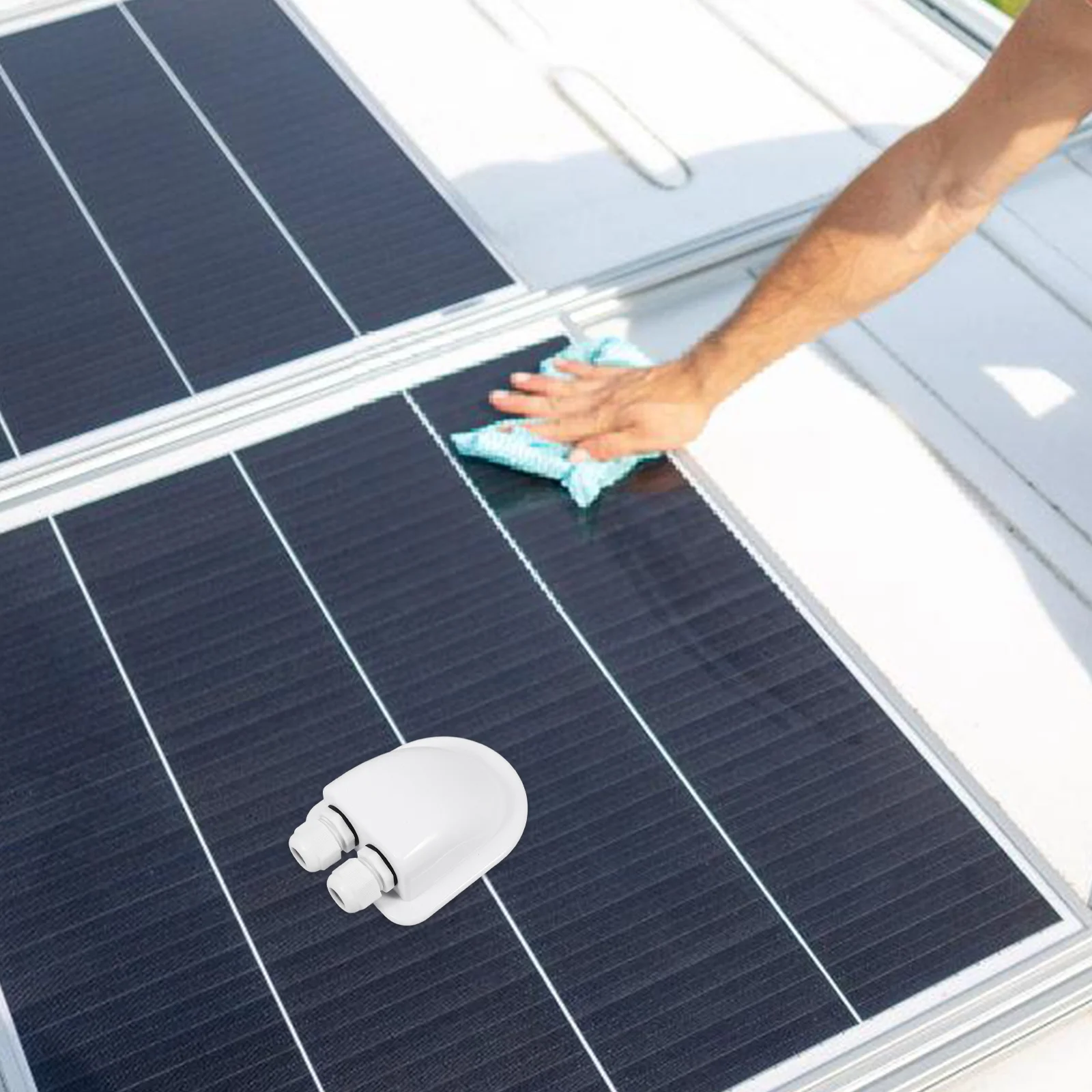 

Solar Cable Entry Gland Box Dual Wire Entry Roof Wire Connector Box for Rv Yacht Camper Solar Panel Wiring Setup