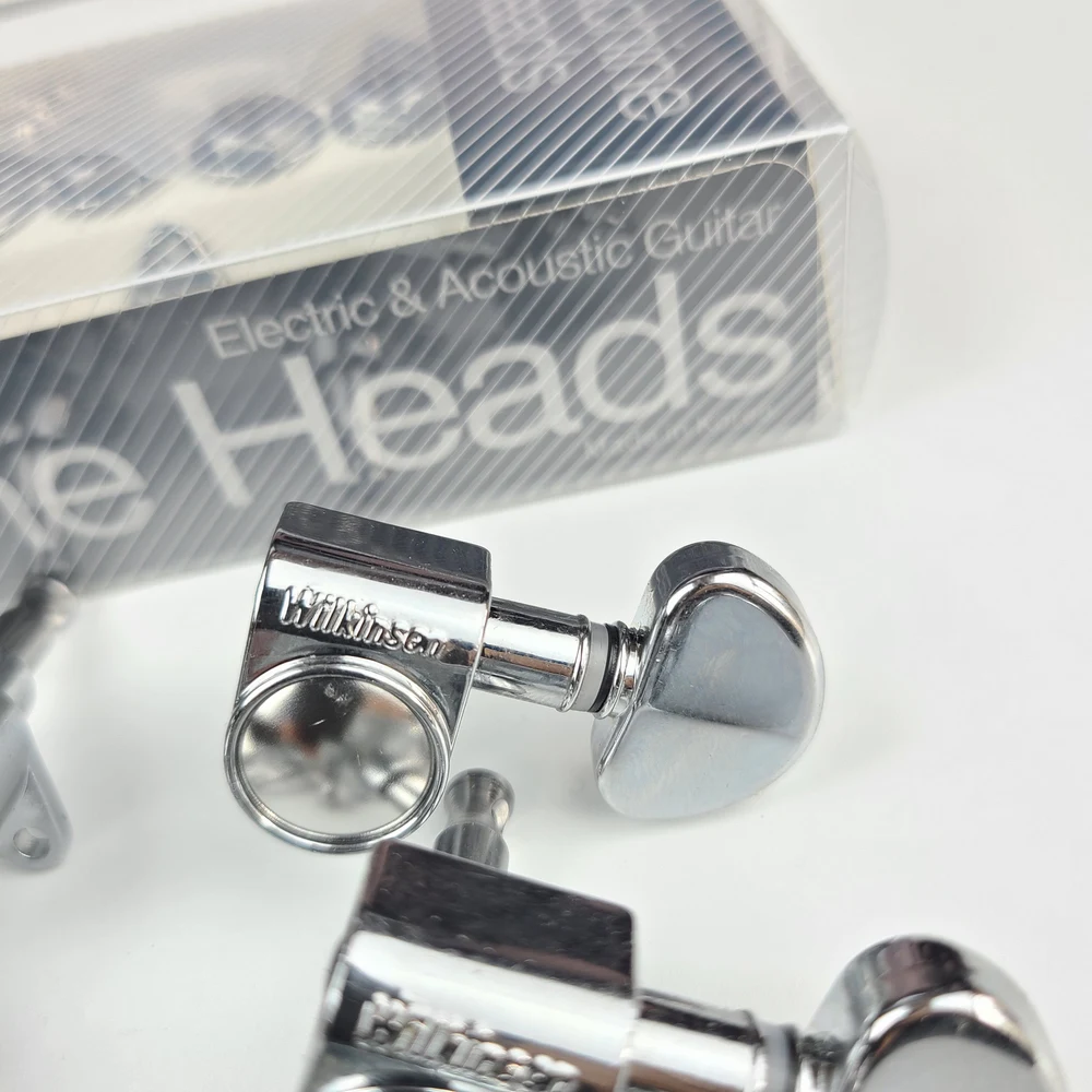 Wilkinson  Tuning Keys Pegs 19:1 Guitar Machine Heads Tuners For Les Paul LP SG Electric or Acoustic Guitar WJ303 Chrome Silver