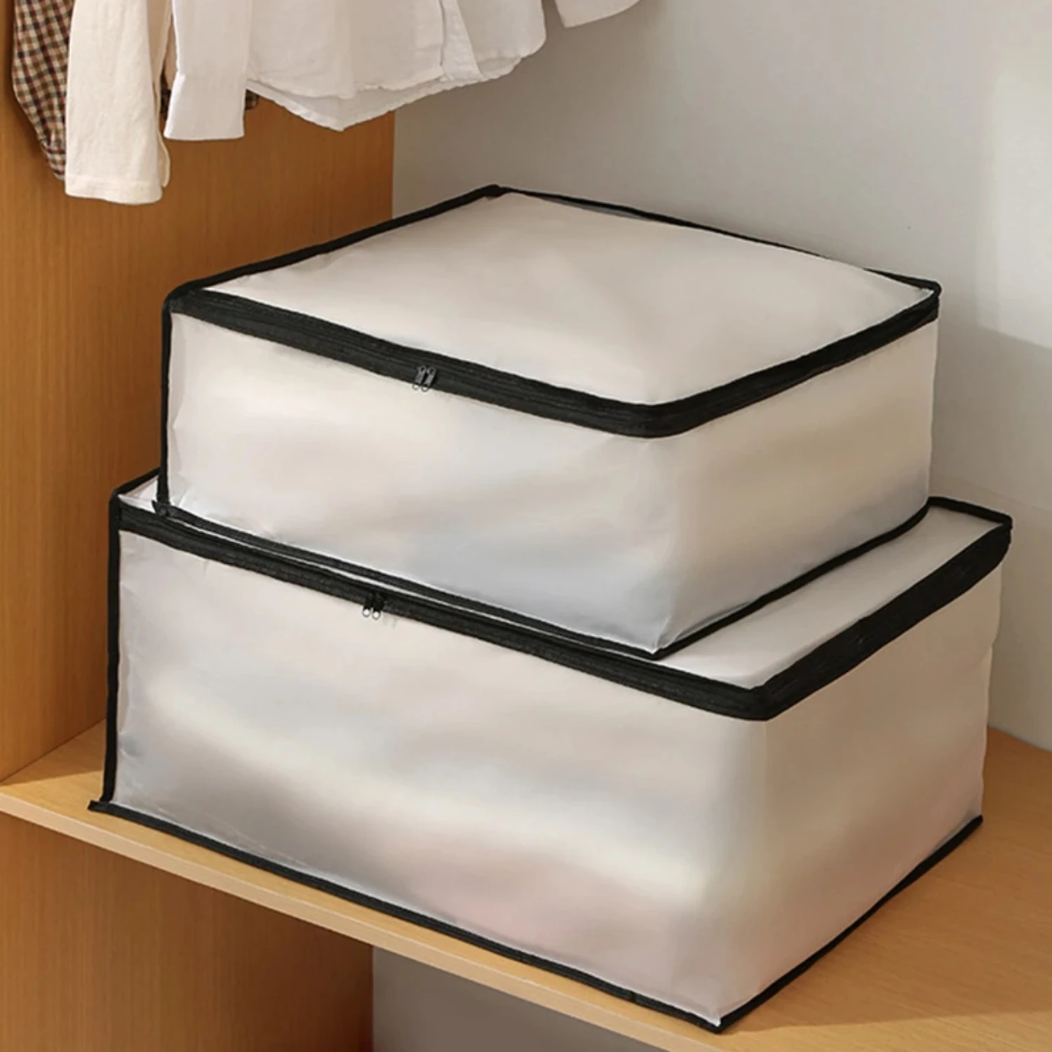 Large Capacity Transparent PEVA Dust Proof Clothes Cotton Quilt Organization Box for Moving House Packaging