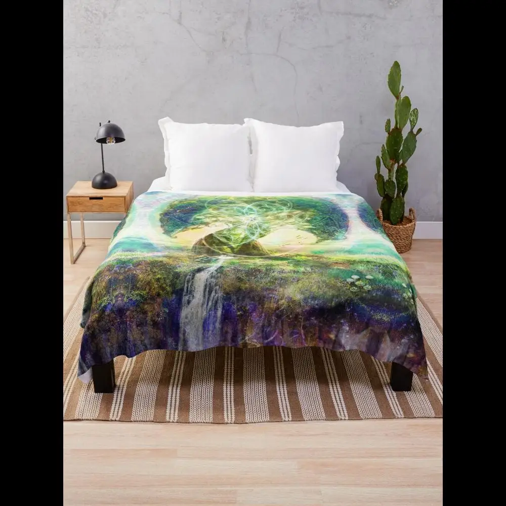 

Spirit Tree Throw Blanket Tree of Life World Tree Art Yggdrasil Design for Home Decor