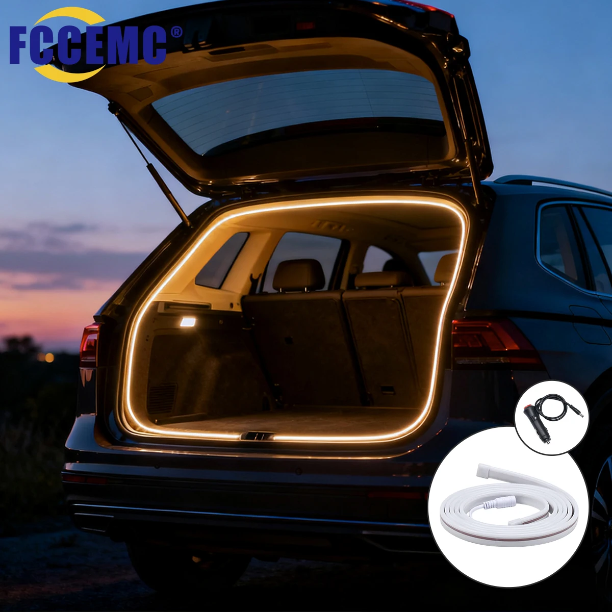 

2M/4M Cuttable Trunk LED Light Strip With Cigarette Lighter Switch Flexible Night Lighting Car Interior Ambient Lamp DC12V