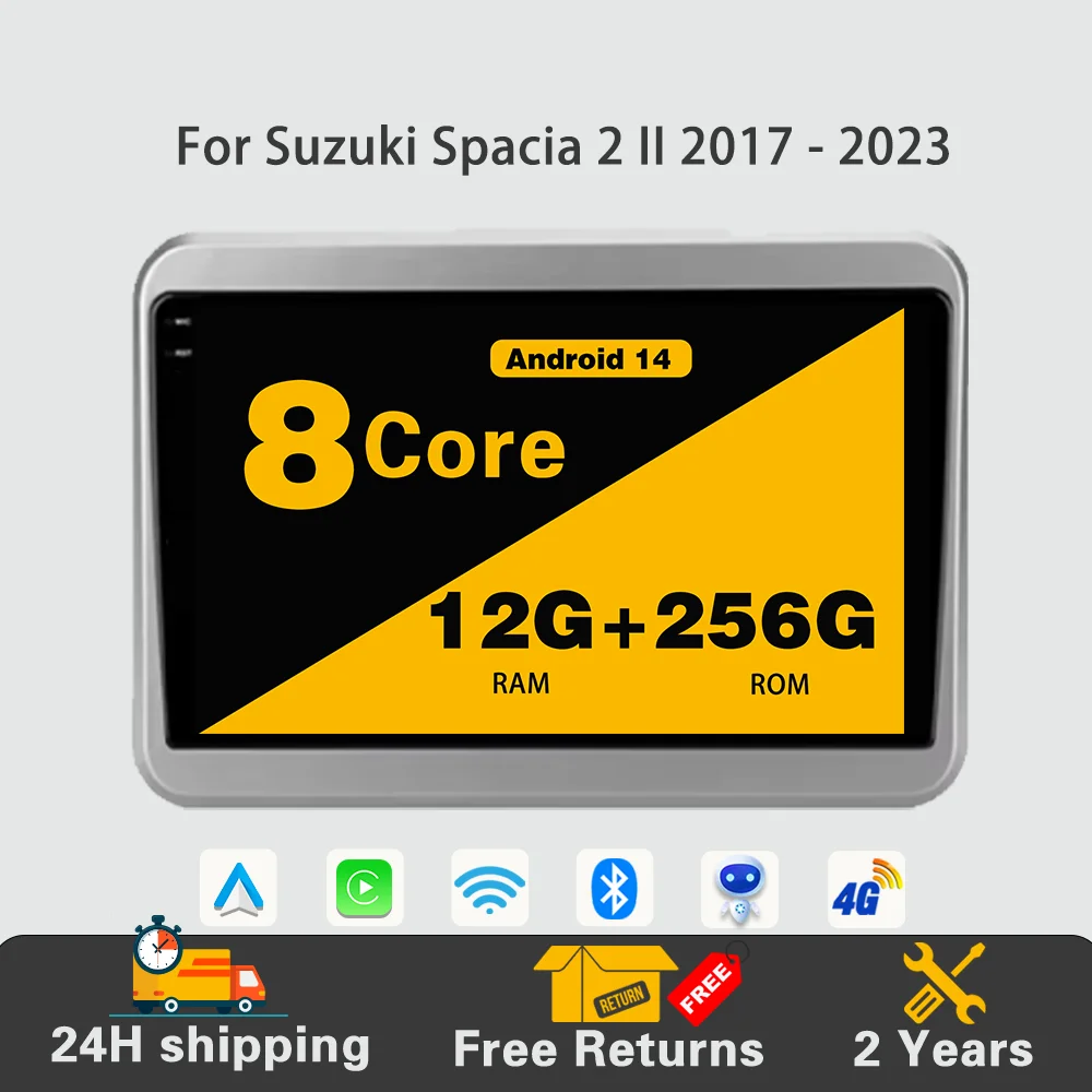 

Android 14 Car Radio Multimedia Player Stereo Navigation GPS 4G WIFI Built-in Carplay QLED BT For Suzuki Spacia 2 II 2017 - 2023