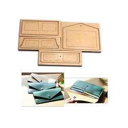 DIY leather craft long wallet envelope cardholder die cutting knife mold metal hollowed punch tool blade 19x9x1cm