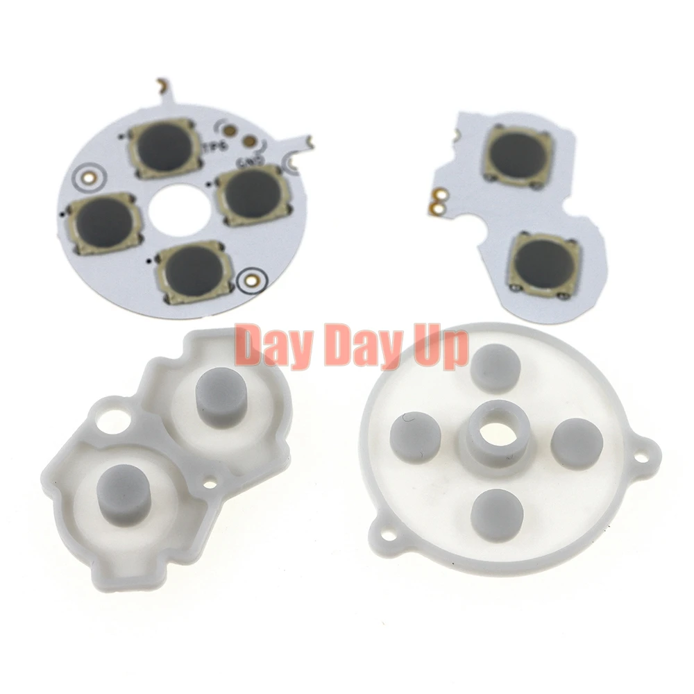 GBA 스티커 클릭 버튼 패드 Mod 버튼 수정 세트 게임 보이 어드밴스 용 10 세트 전도성 필름 버튼 키트